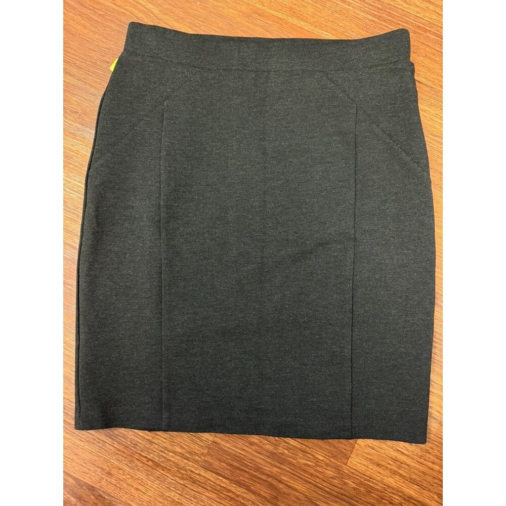 Mario Serrani Bodymagic Charcoal Pencil Knit Skirt Medium